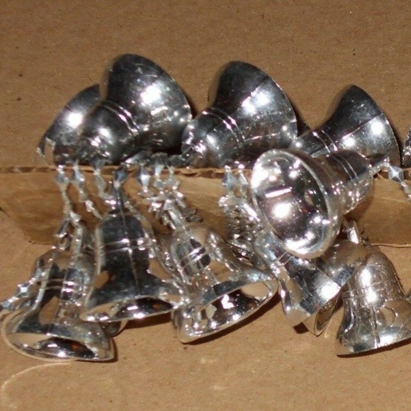 Vintage Metallic Silver Plastic BELLS